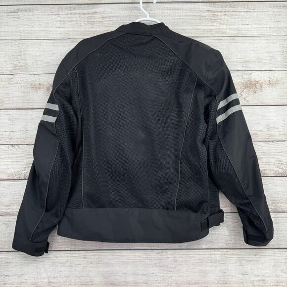 Black Brand Armored Motorcycle Jacket Mens 3XL Black Mesh Nylon Back Elbow - Picture 2 of 16